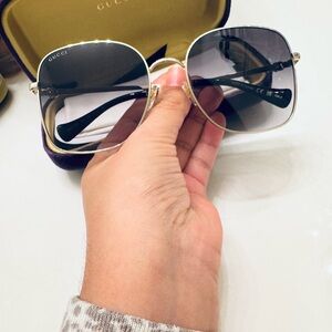 Gucci Gold and Black Sunglasses